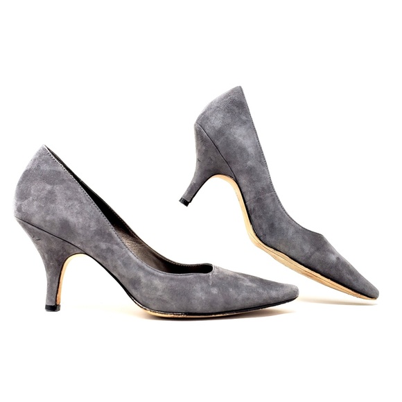 Joan & David Gray Suede Leather Heels - Picture 2 of 7